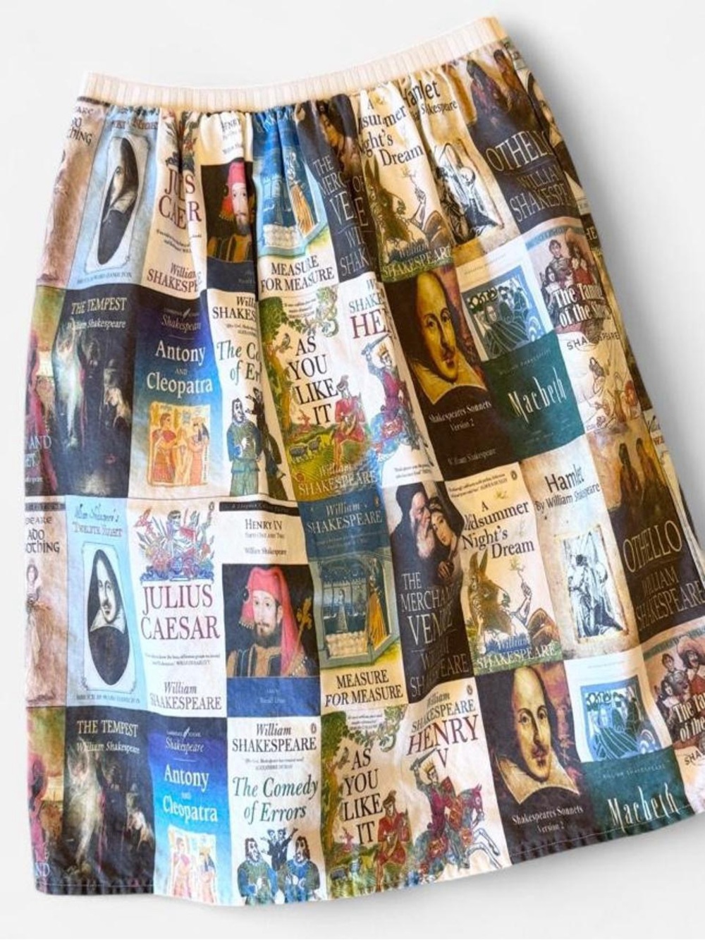 Handmade Shakespeare Literary Cotton Skirt XXS - S
